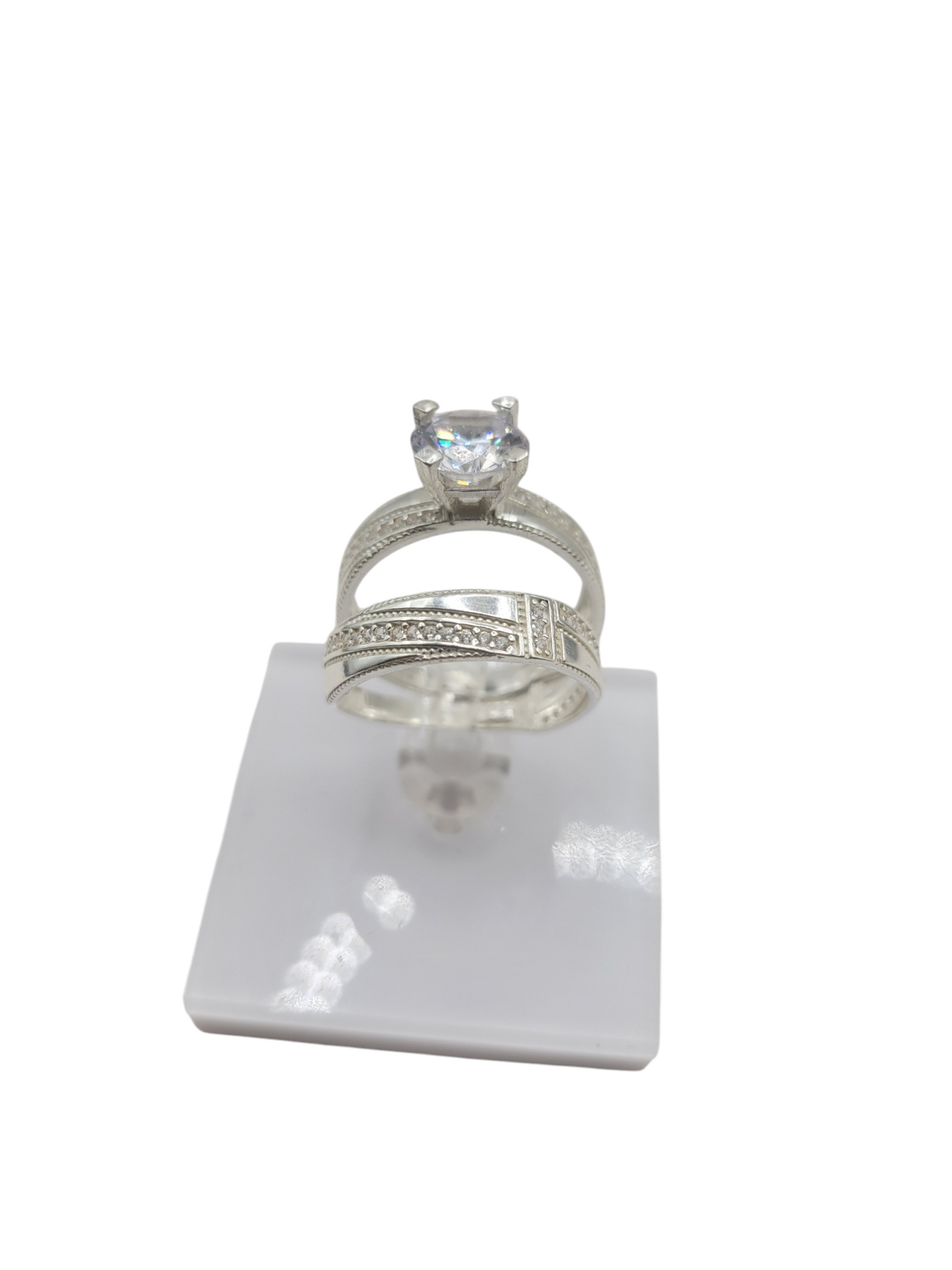 925 silver engagement ring set. Size 8