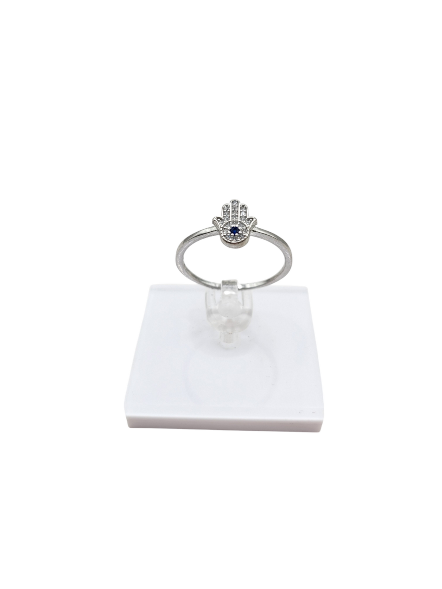 925 silver ring. Hand of Fatima. Size 8.5. CZ stone.