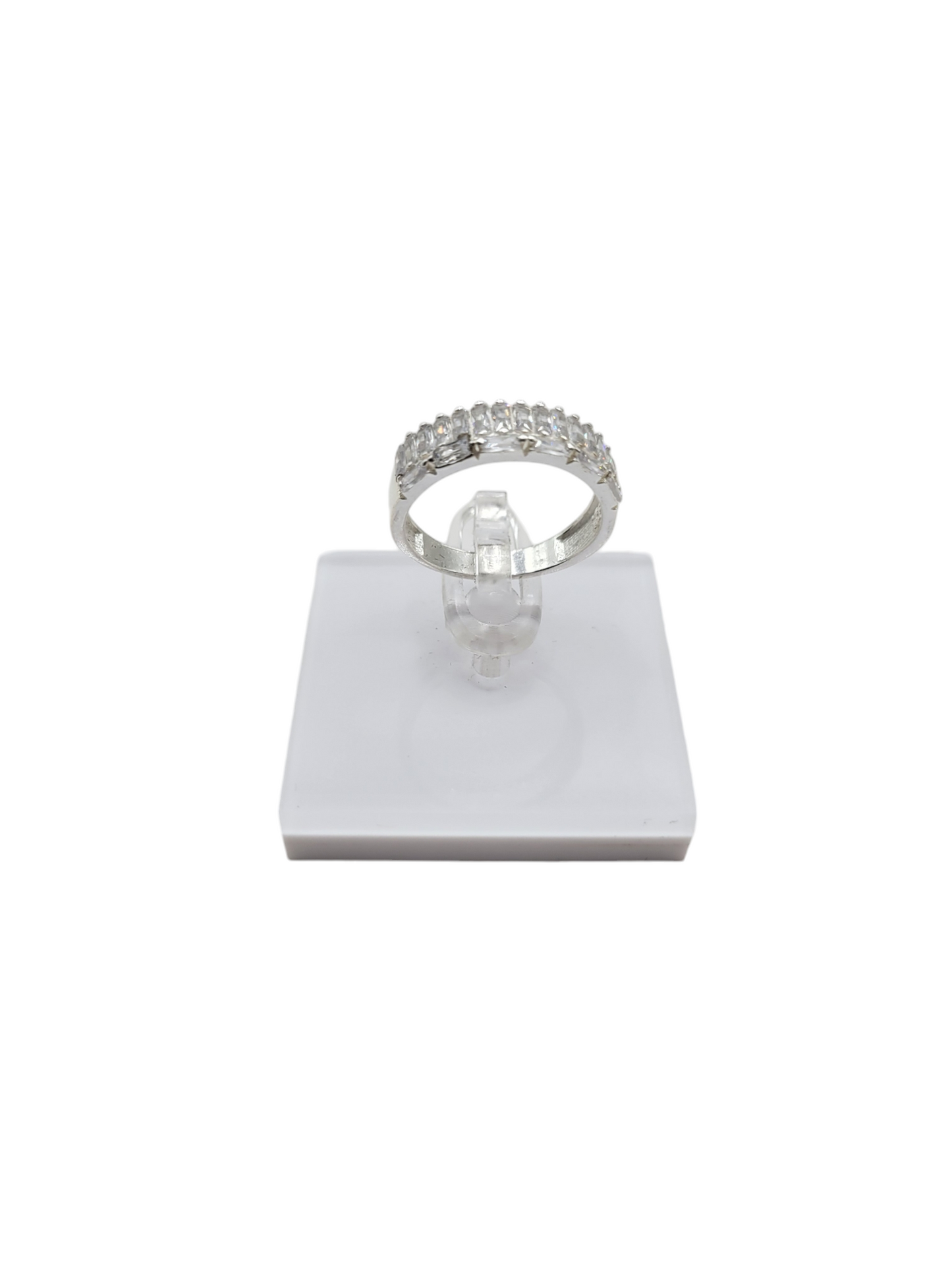 925 silver ring. Design with white CZ stones. Size 6.5