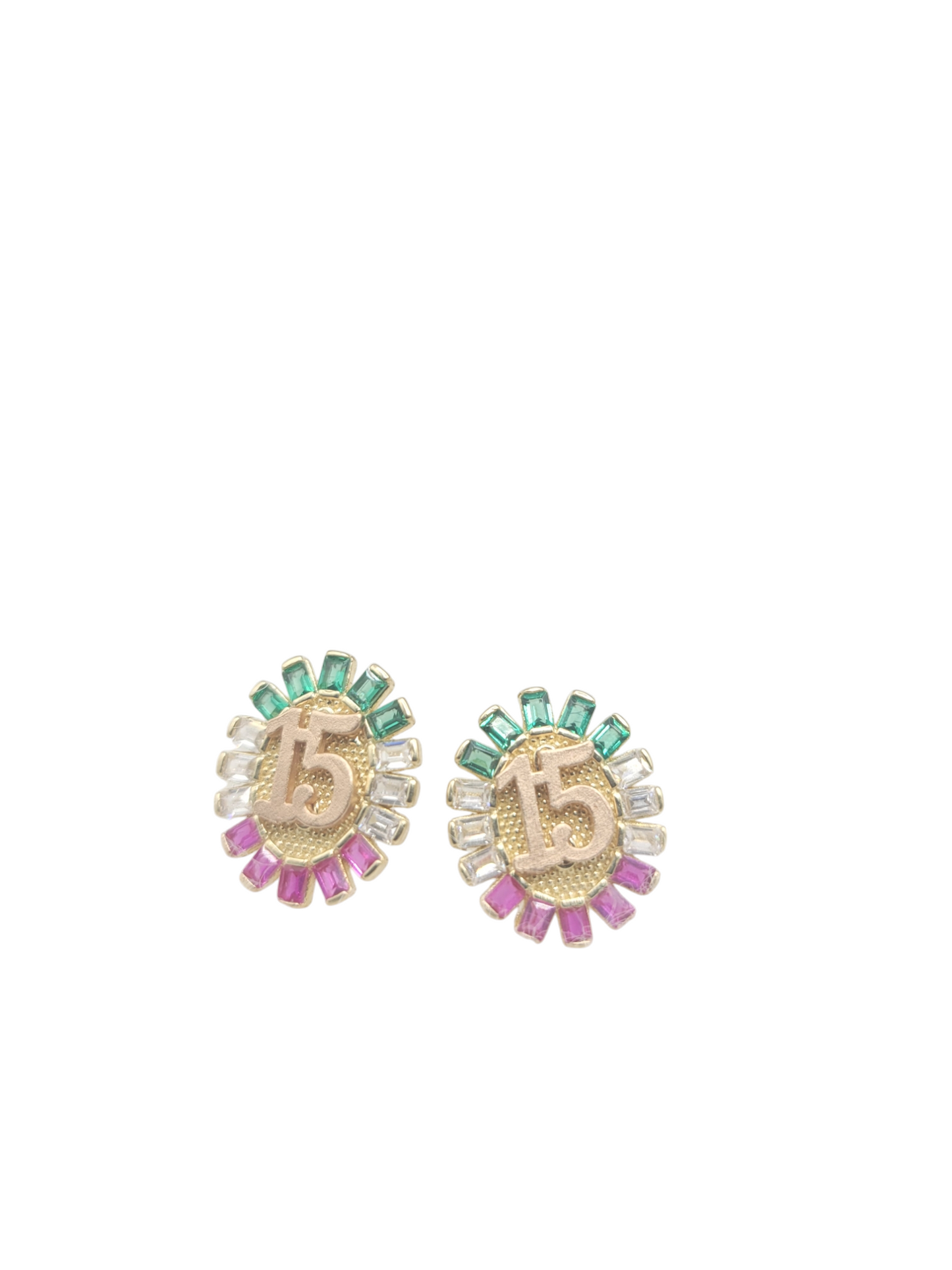 14K gold earrings. 15 years. CZ stone
