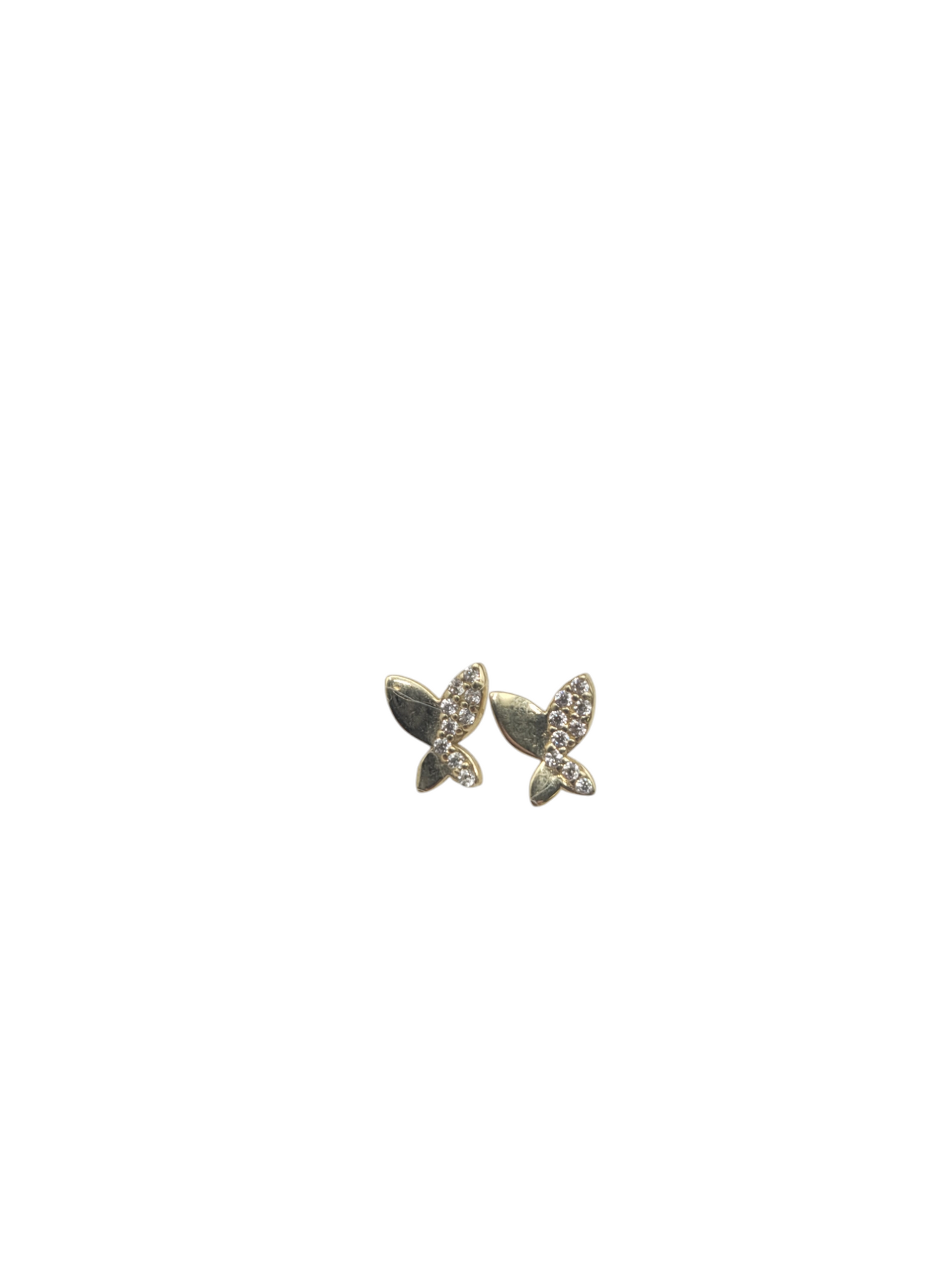 10K gold earrings. butterfly.