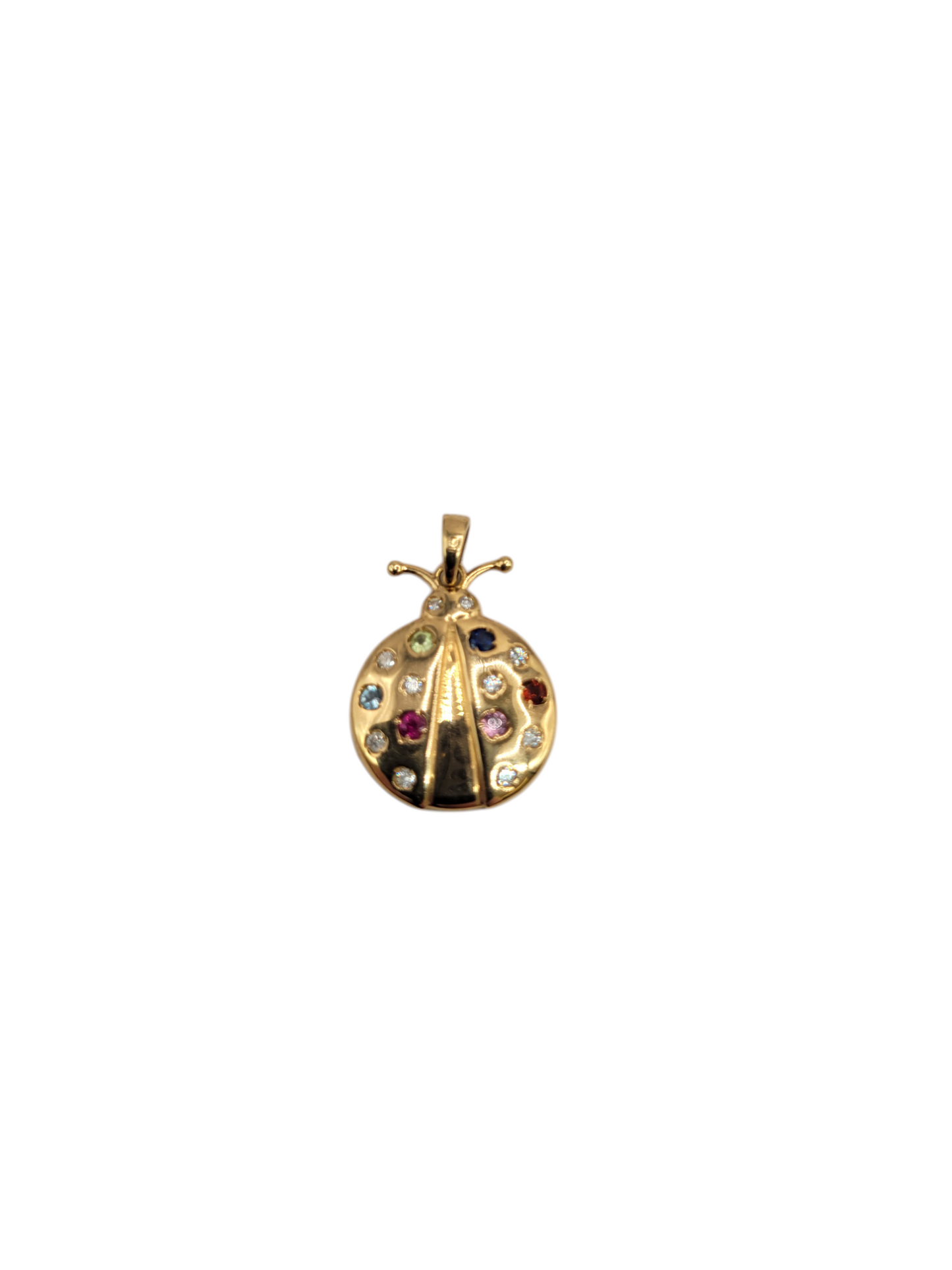14K gold chain .14K gold ladybug pendant with CZ stone. 18in . 1mm