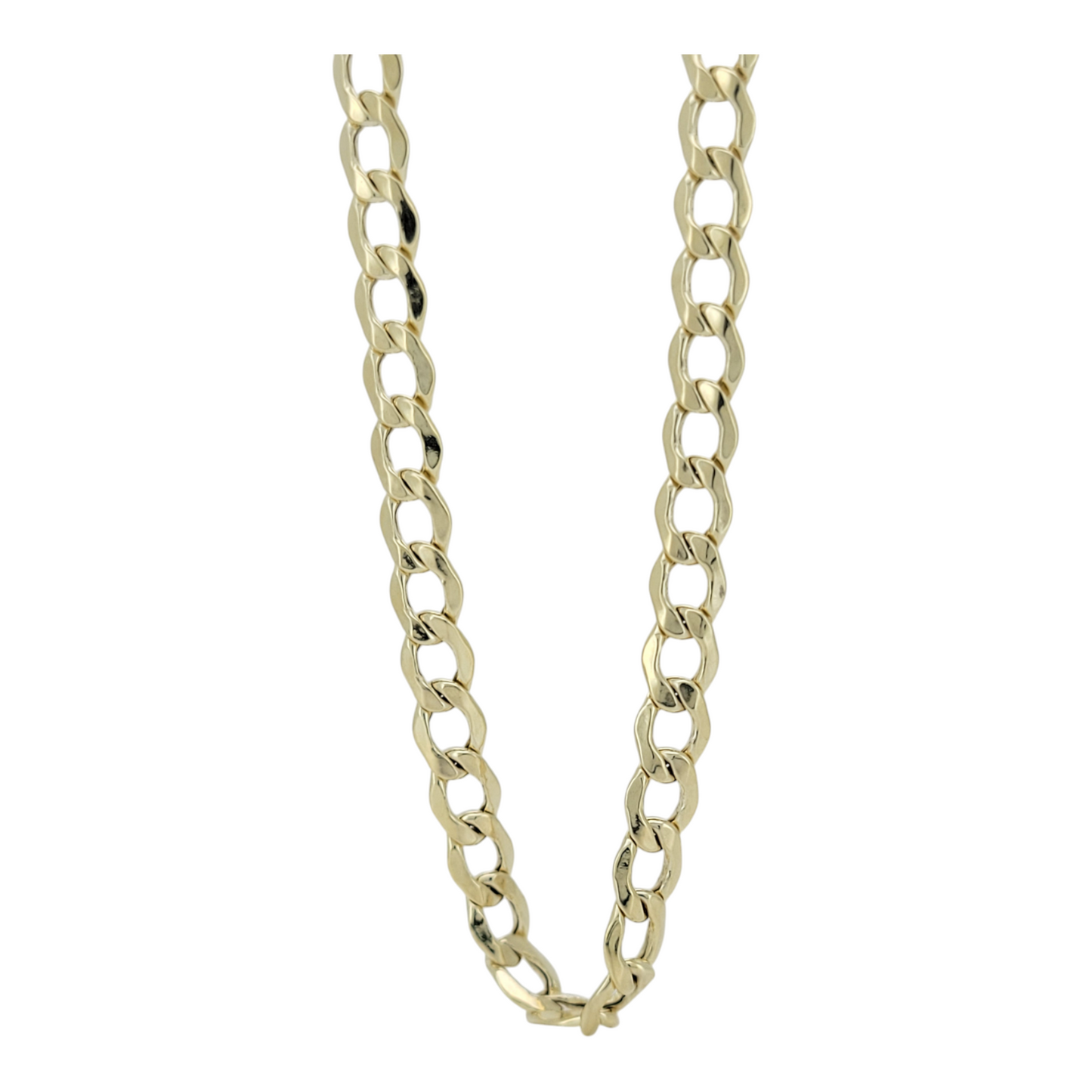 10K gold Cuban chain. Double edge. Plain. 22in . 4mm
