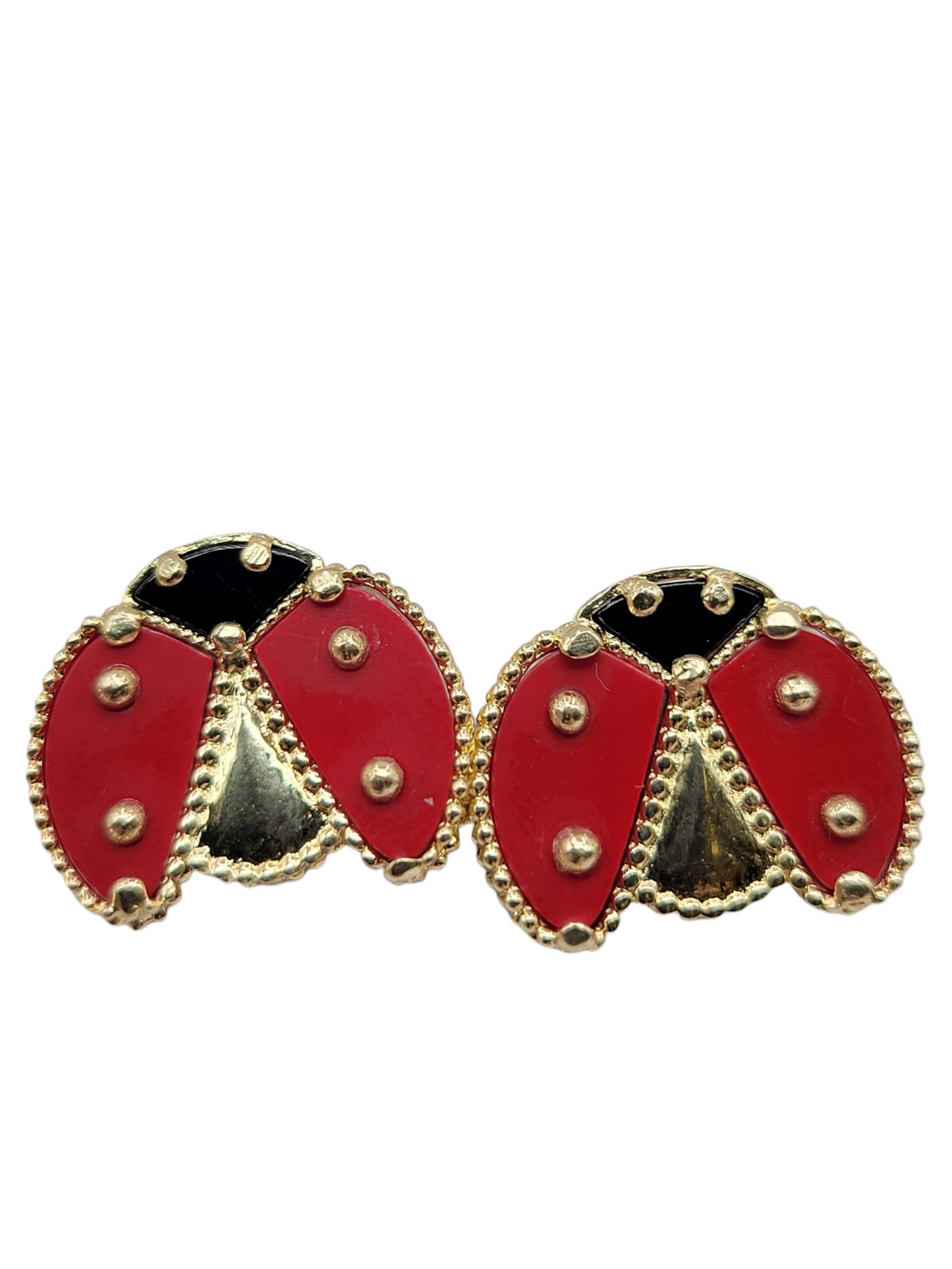 10K gold ladybug earrings.