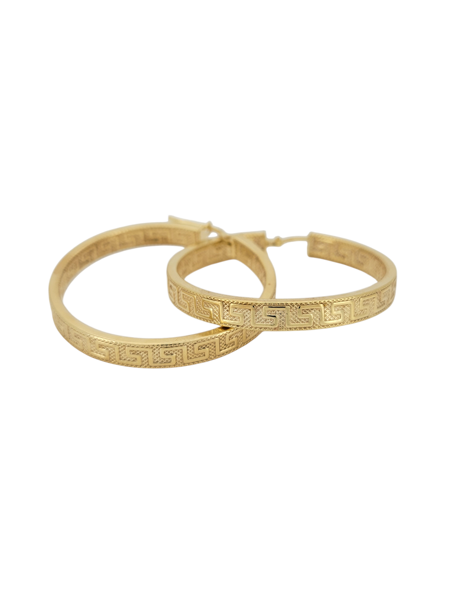 10K gold earrings. Labyrinth design. Size 5