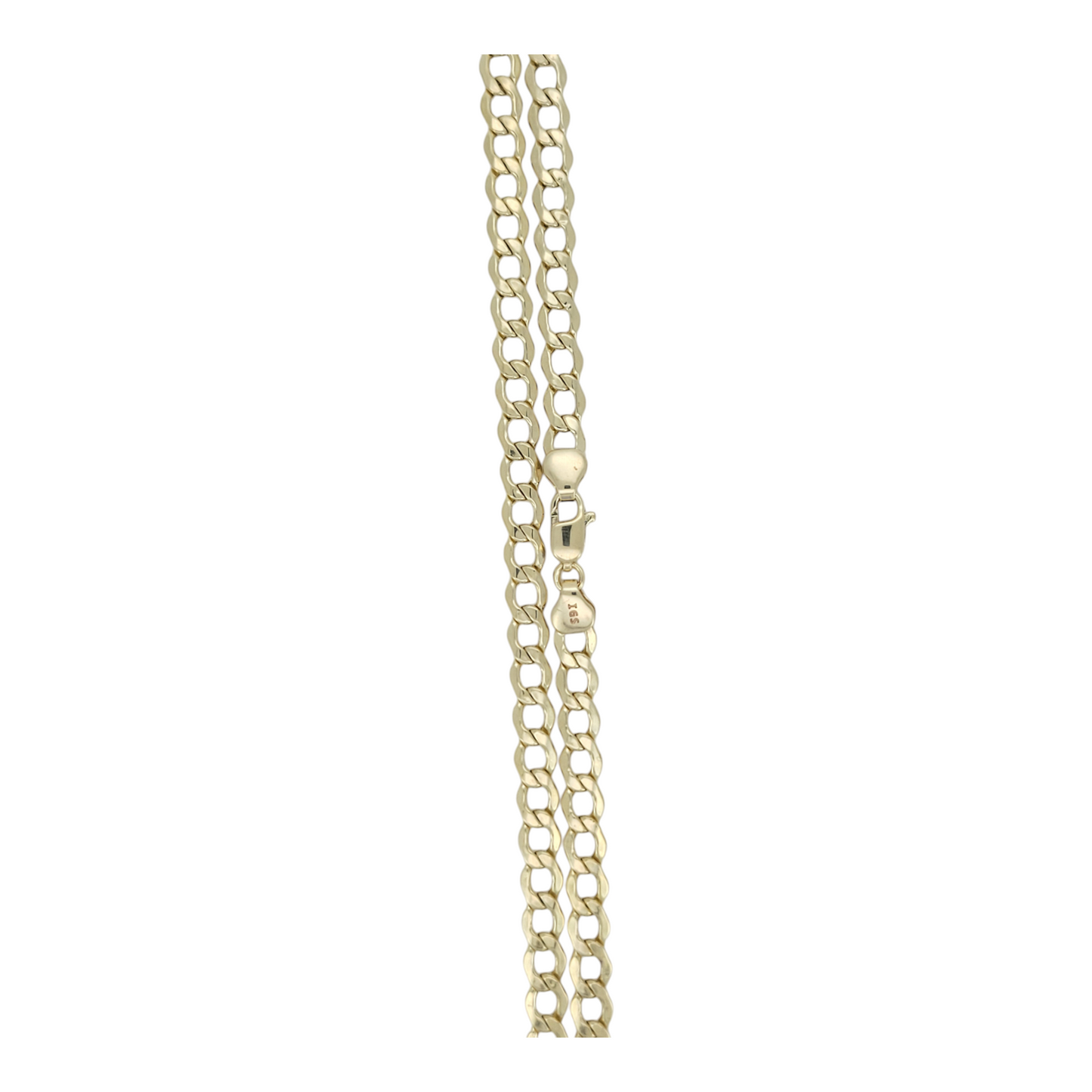 10K gold Cuban chain. Double edge. Plain. 22in . 4mm