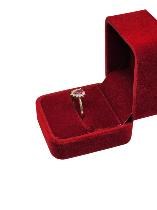 10k gold ring with pink CZ stone. Size 7