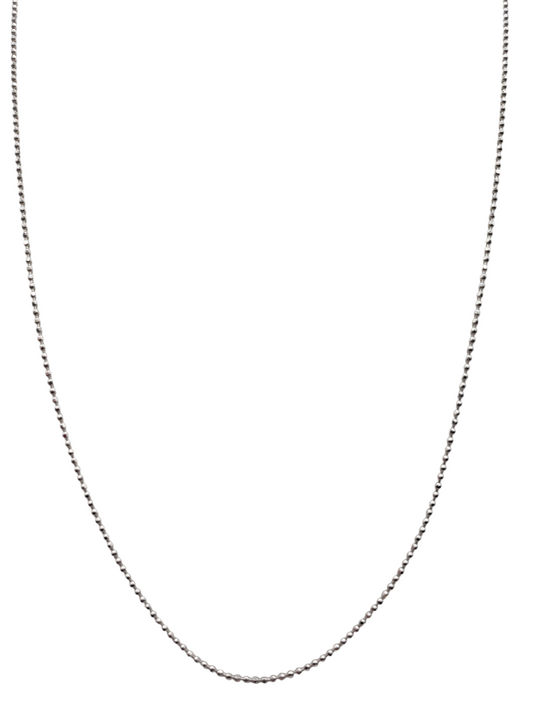 925 silver chain. Small beads. 22in. 1mm
