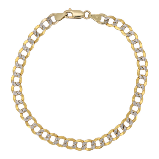 10K gold bracelet. Double edge. Two colors. 8.5in . 6mm