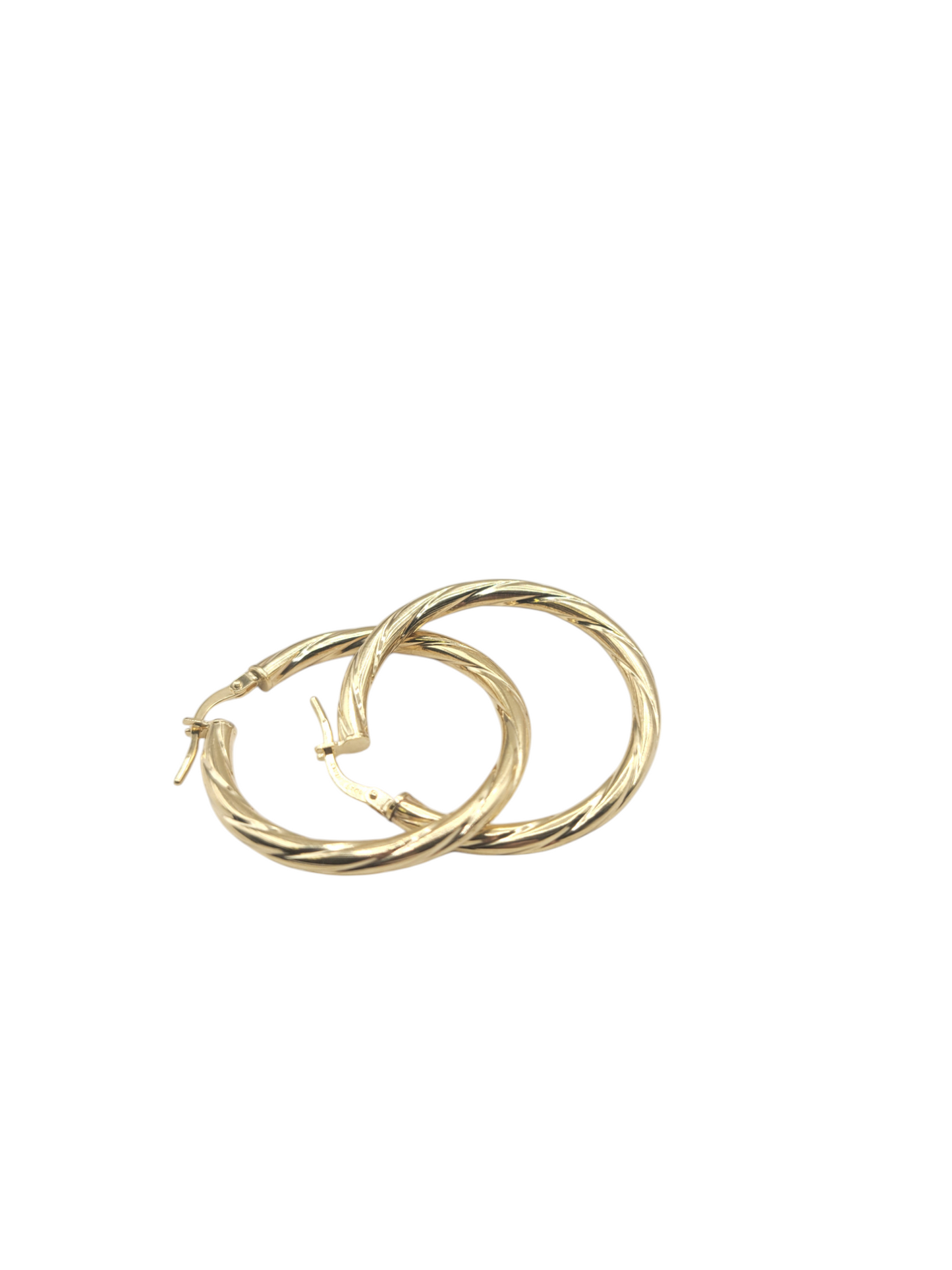 10K gold earrings. Twisted. Size 4