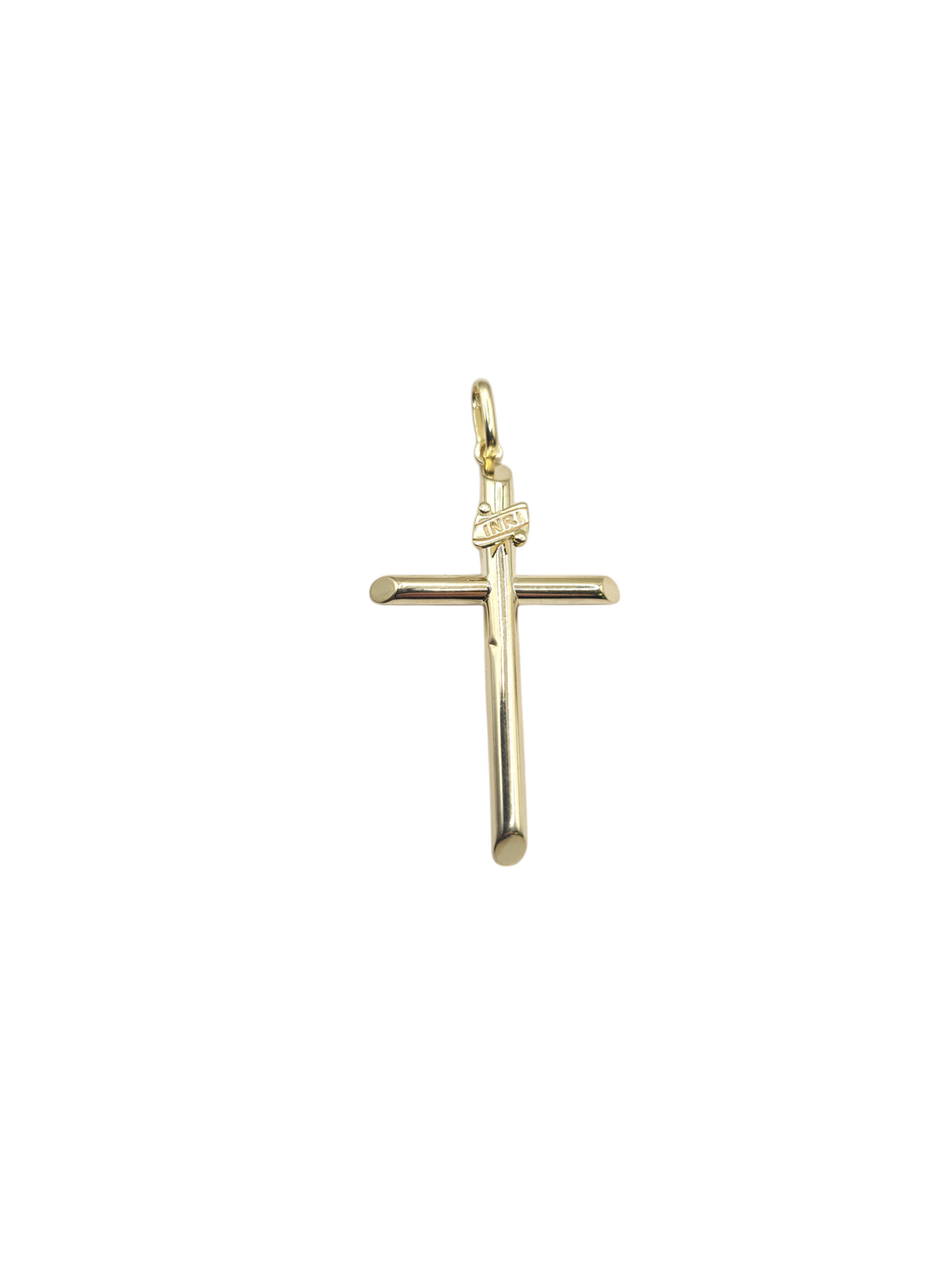 Plain cross pendant. Large. 10K gold.