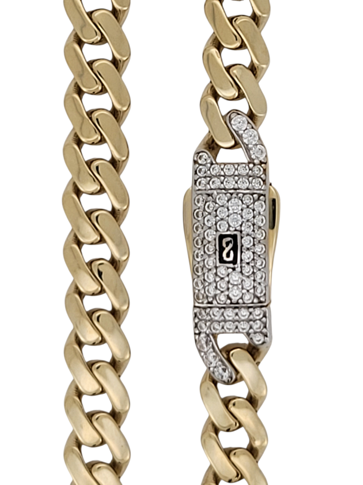 14K gold Cuban link bracelet. Monaci style. 8in. 5mm