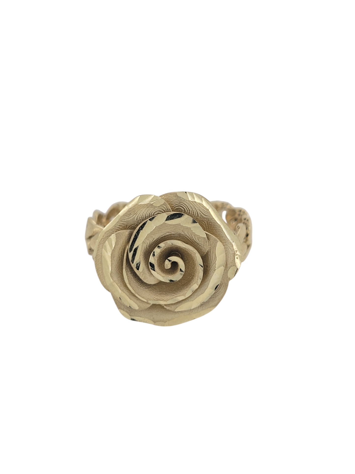 10K gold ring. Flower. Chain style. Size 9