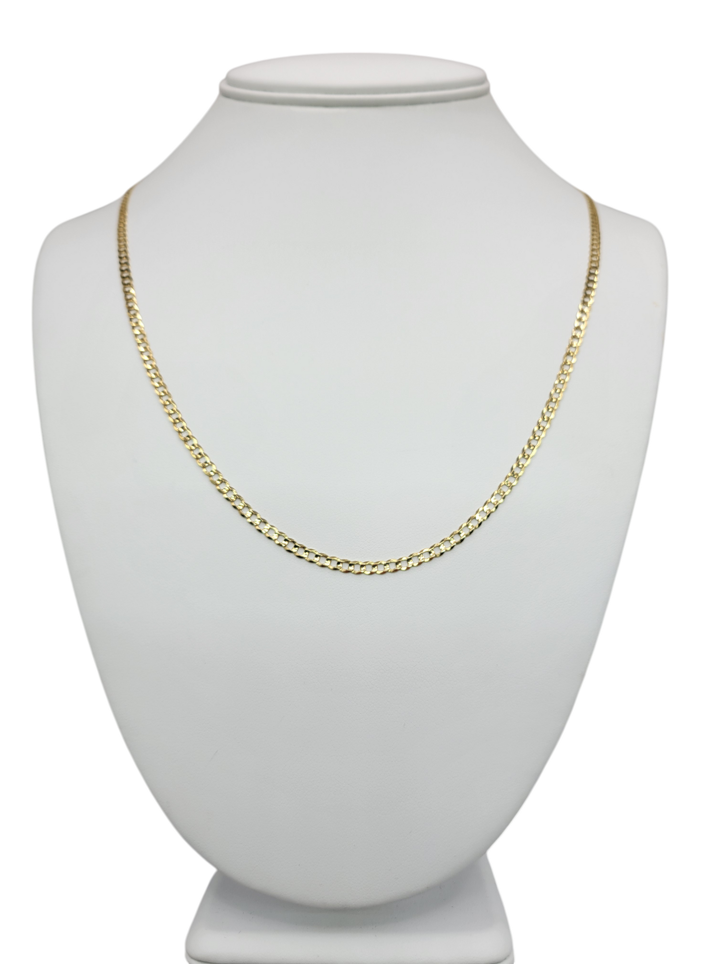 10K gold Cuban chain. Solid. Plain. 24in . 3mm