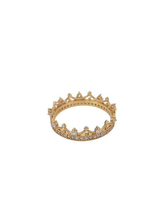 10K gold ring. Crown. CZ stone. Size 6.5