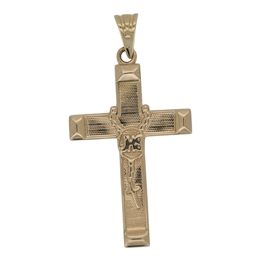 10K gold pendant. Cross with rosary.