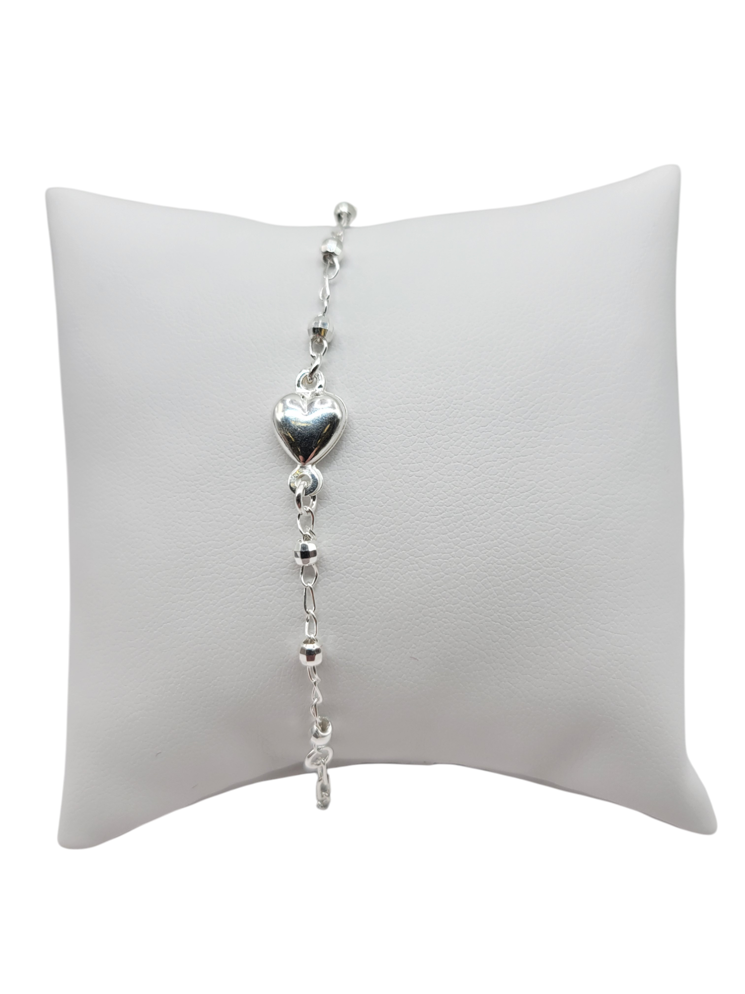 925 silver bracelet. Heart. 7.5-2 mm.