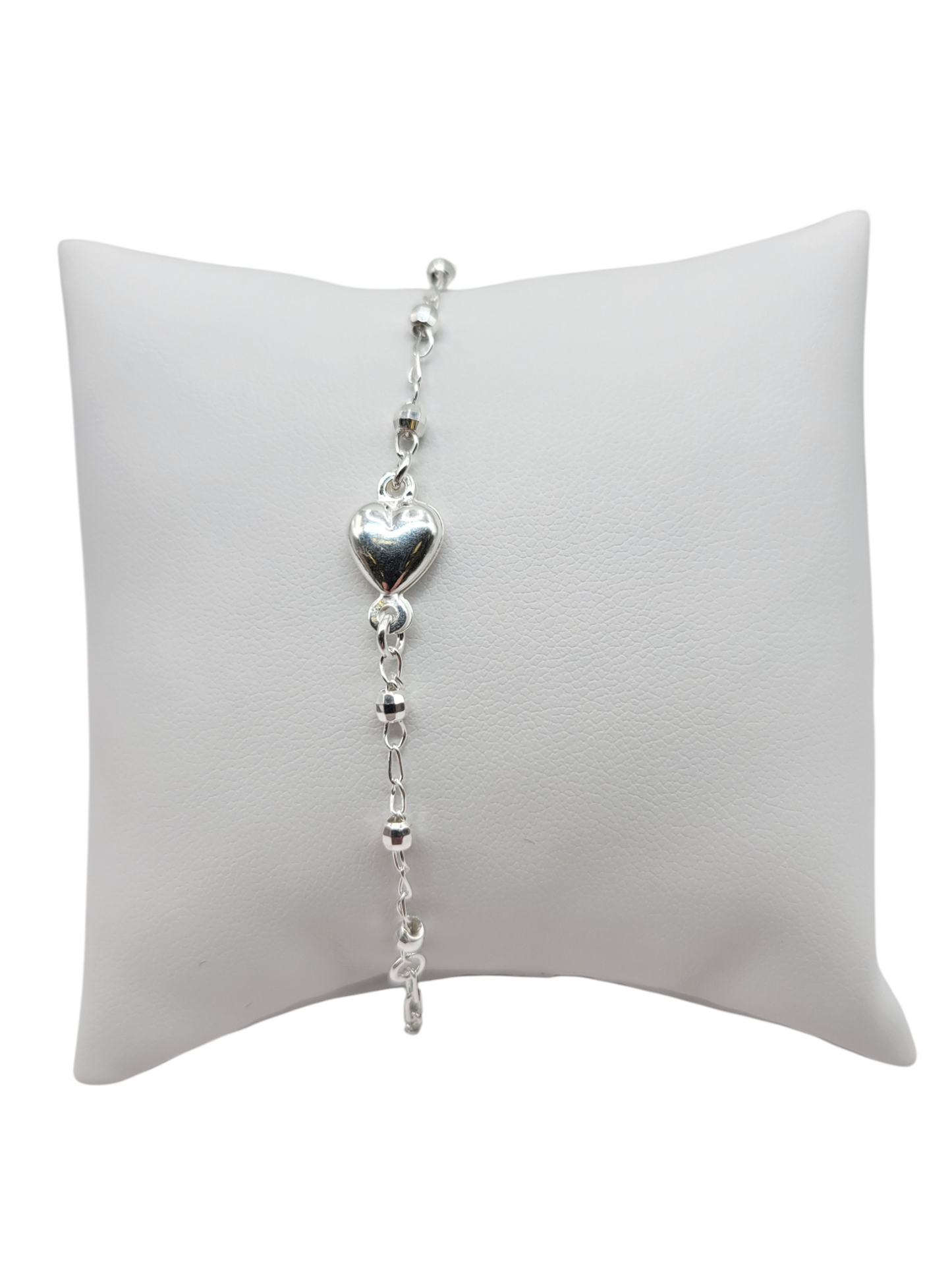 925 silver bracelet. Heart. 7.5-2 mm.