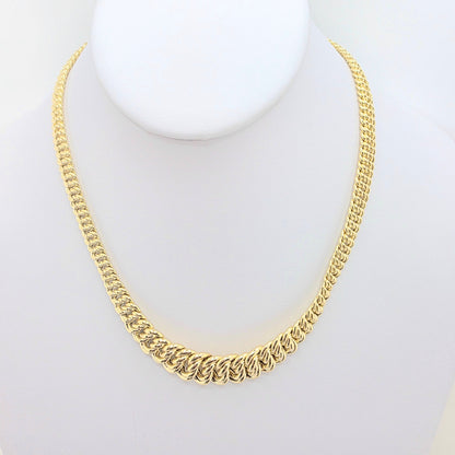 10K gold necklace.  princess cut. 17in. 7-14mm