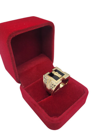 10K gold ring. Saint Jude. Black background. Size 10.5