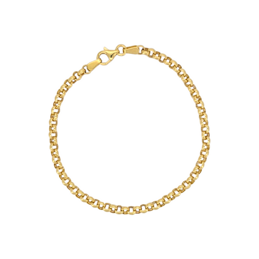 10K Gold Rolo Bracelet. 7in - 3.5mm