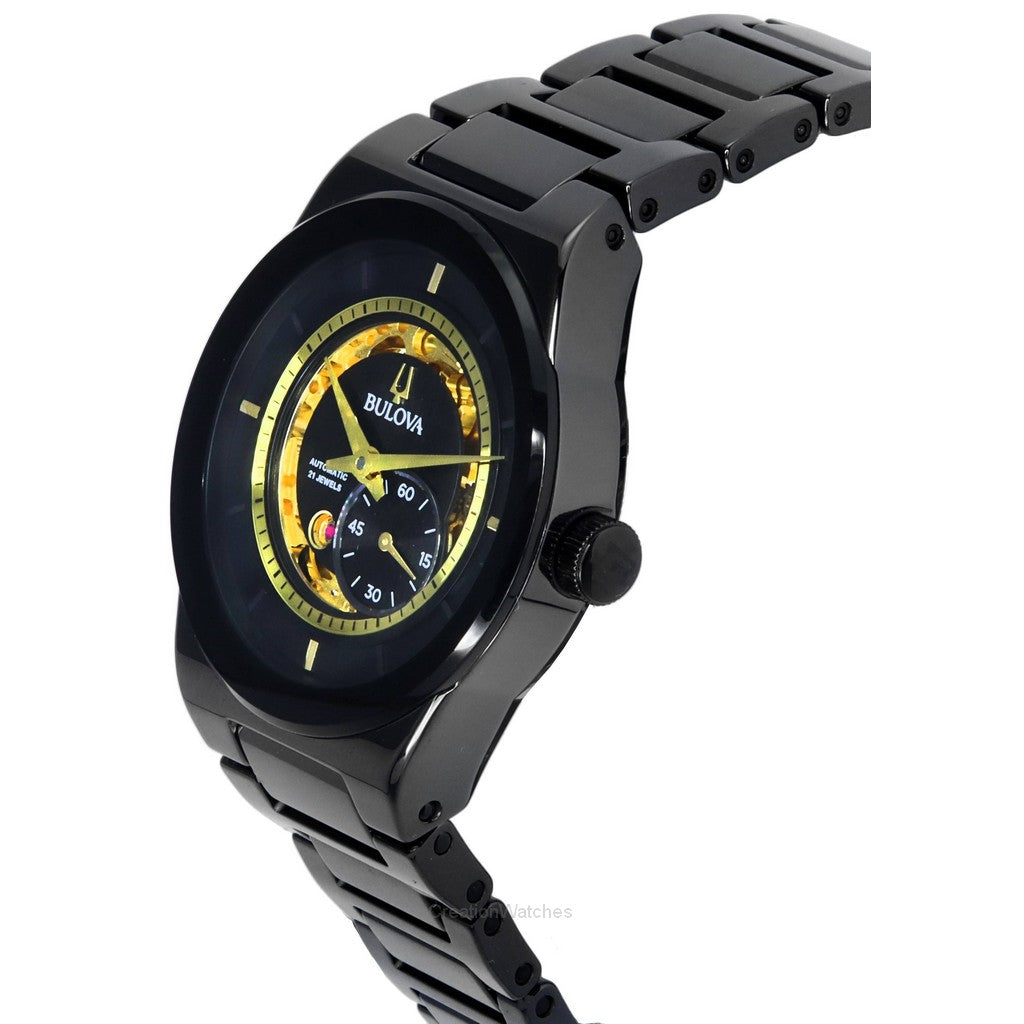 Bulova Men's Modern Millenia 3-Hand Automatic Ceramic Watch, Open Aperture, Edge-to-Edge Crystal