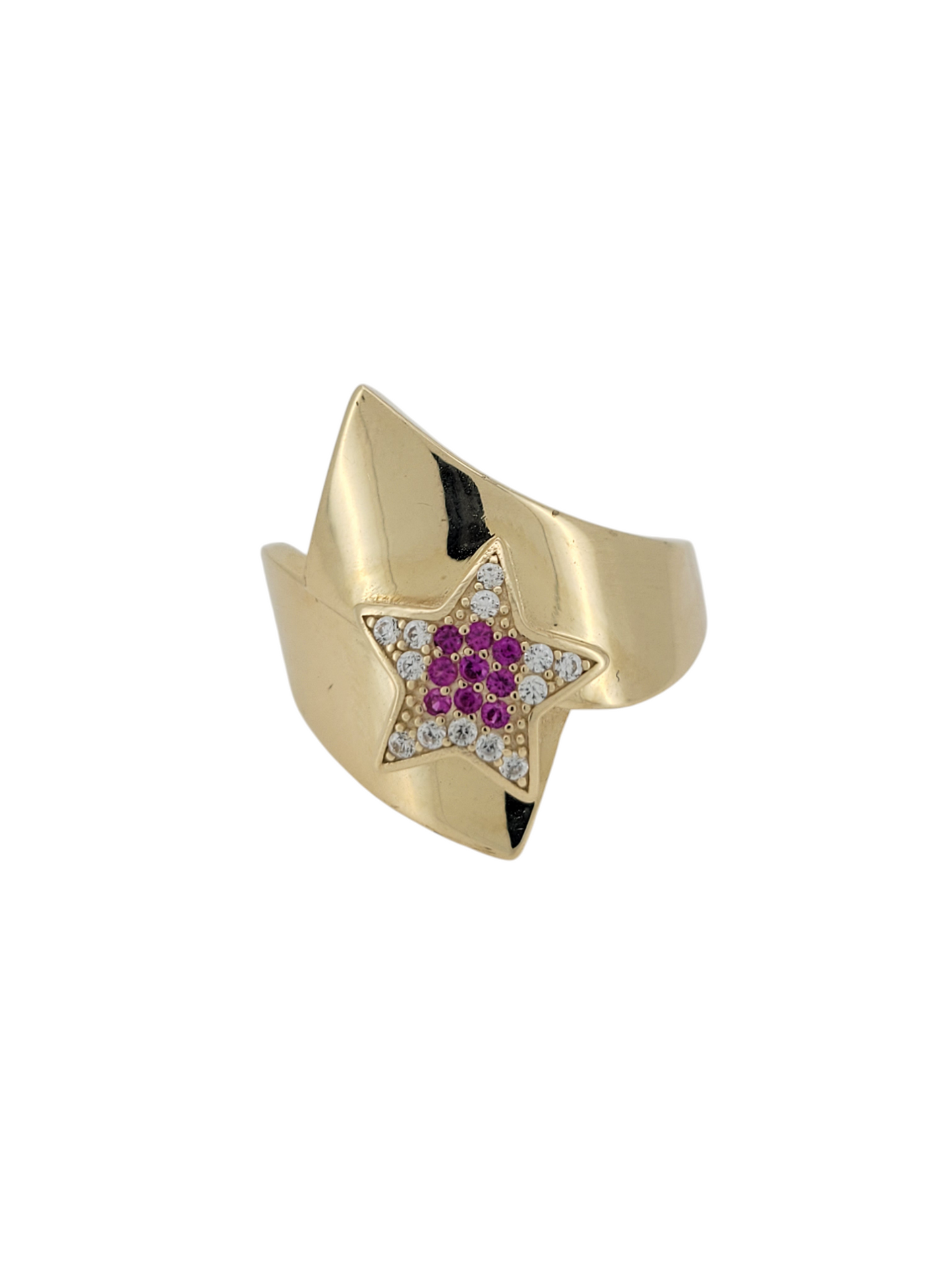 10K gold ring. CZ stone star. Size 9