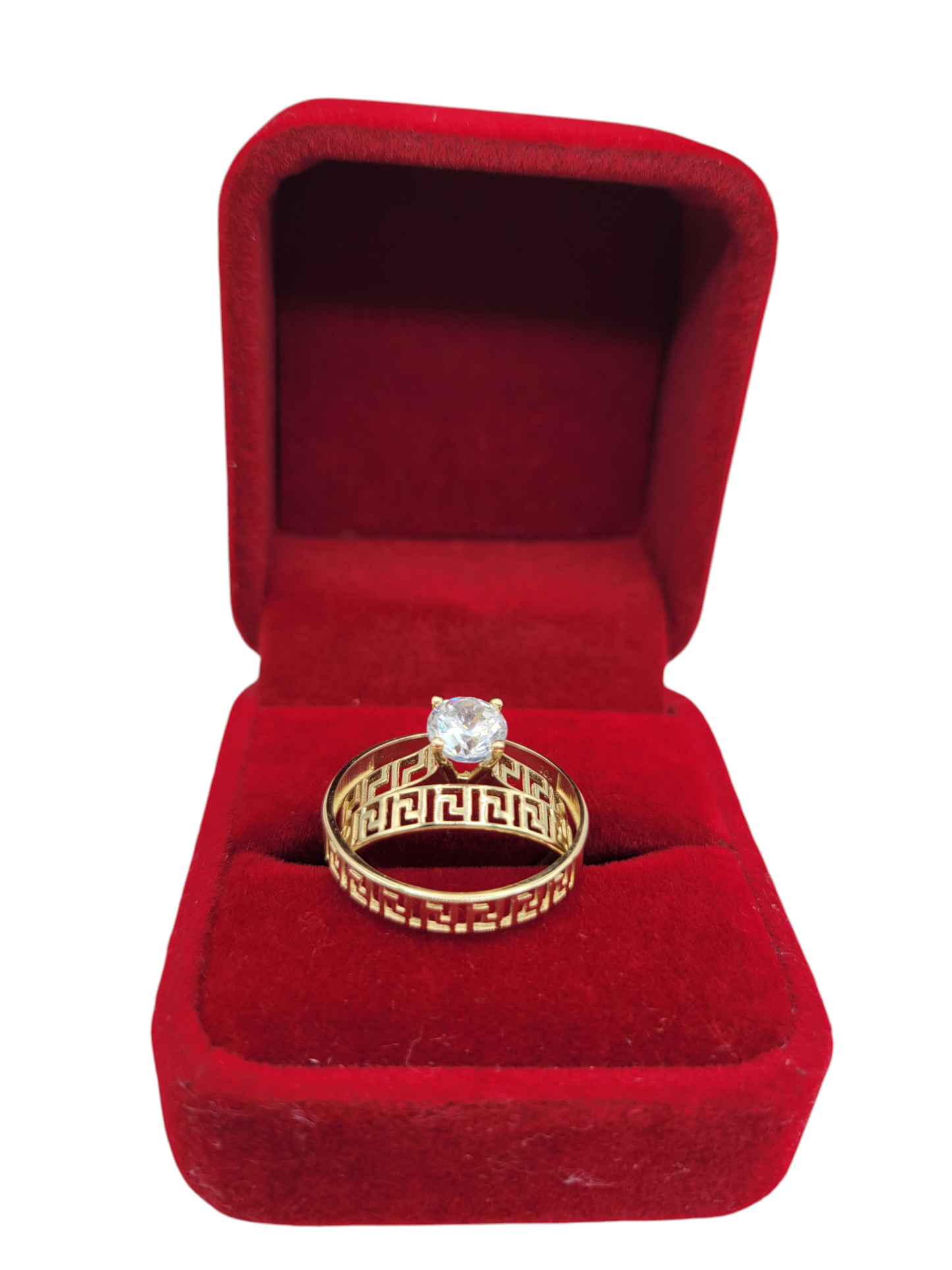 10K gold engagement rings. Trio for men and women. Size 8 y 10.5