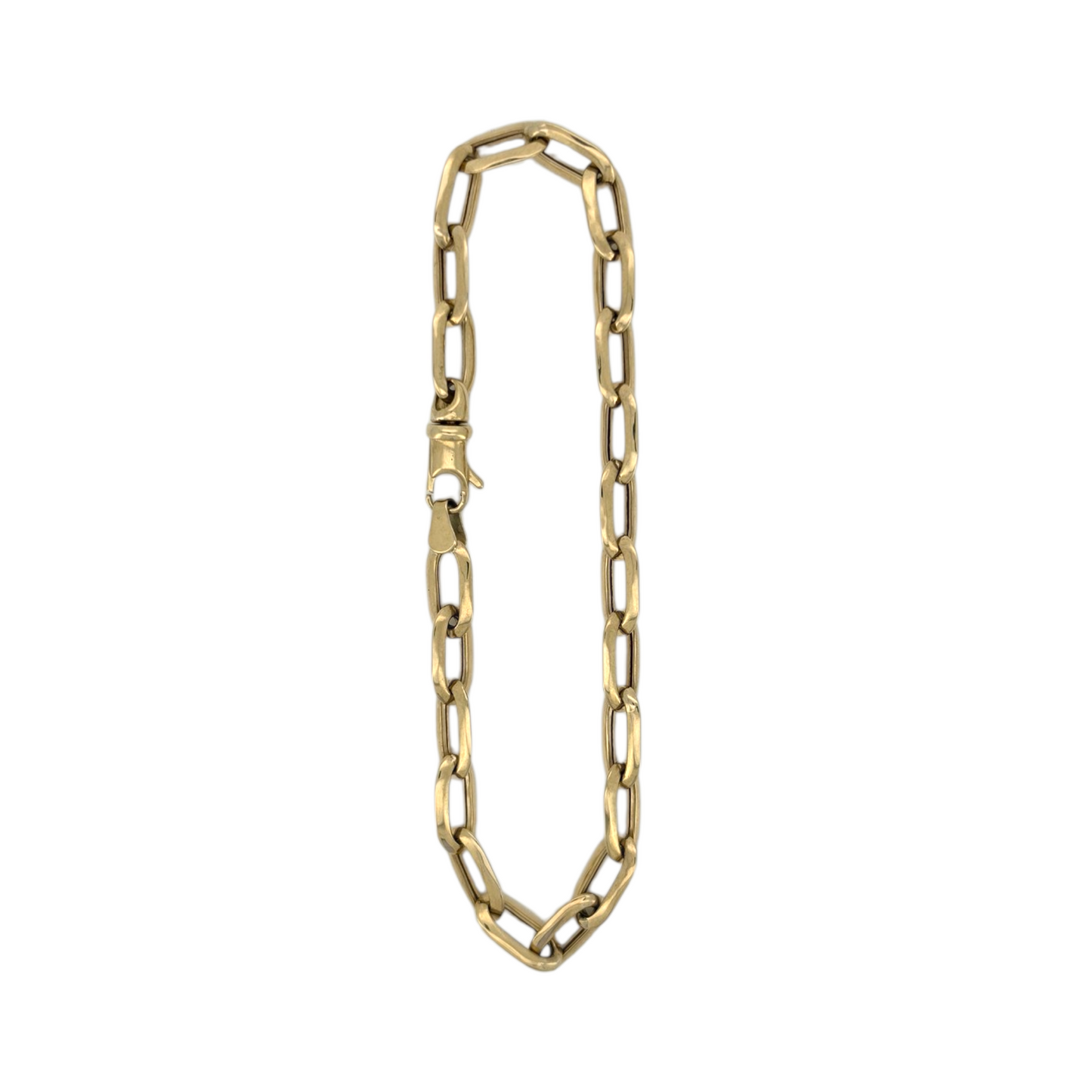 10K Gold Paperclip Link Bracelet. 8in-6mm
