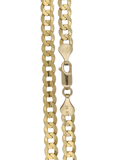 14K gold chain. Solid. Brilliant cut style. 22in .5.5mm