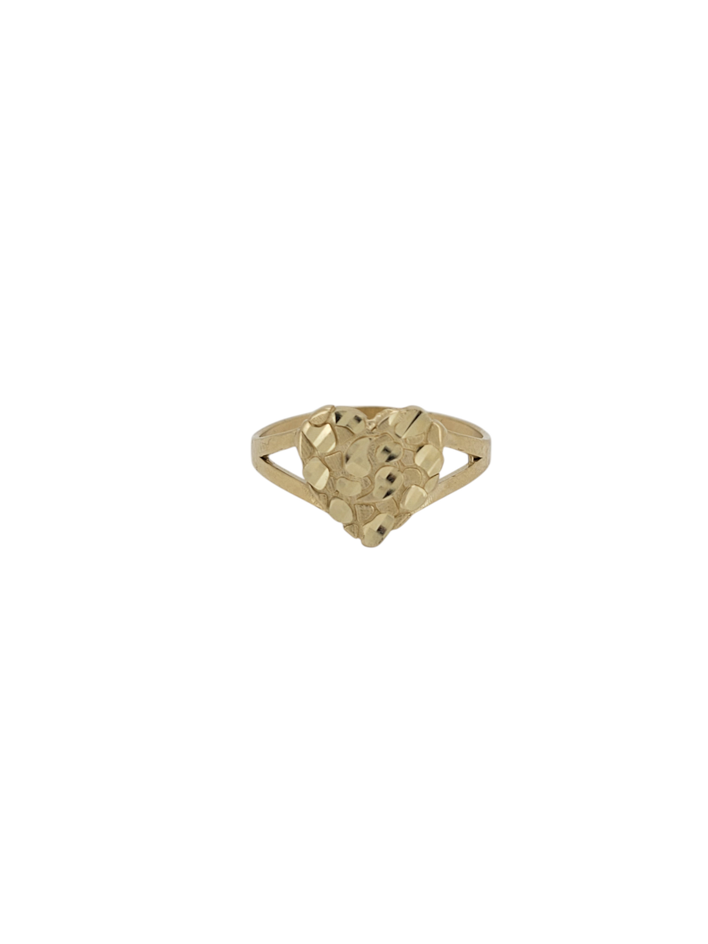 10K gold ring. Nugget-style heart. Size 6.5