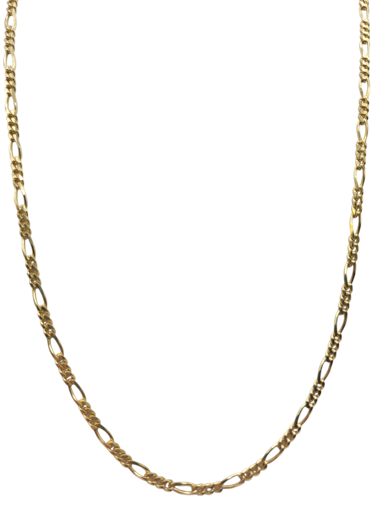 Solid 10K gold Figaro chain. plain . 22in 3mm