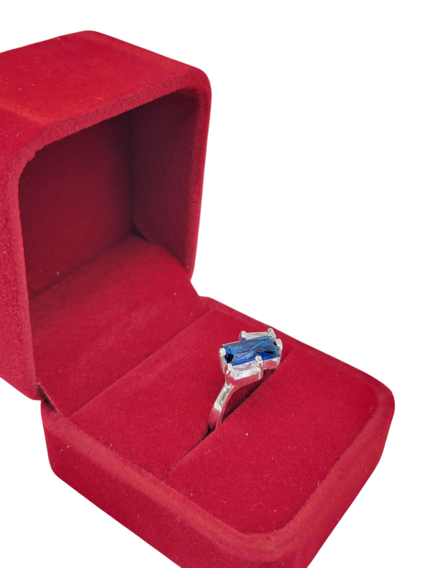 925 silver ring. Blue rectangular stone. Size 7