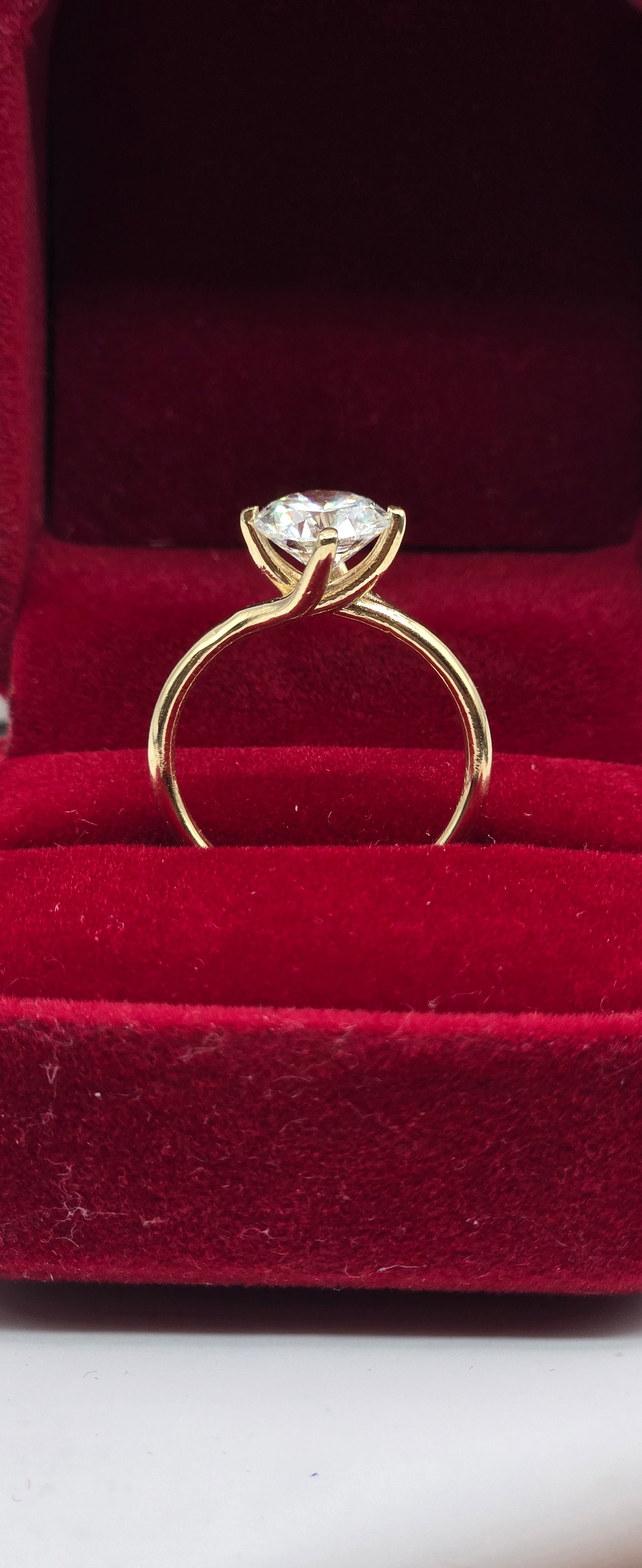 14K Gold Wedding Ring. 1.88 Carat Real Diamond and 8-8.03 X 4.79mm. Size 6.5
