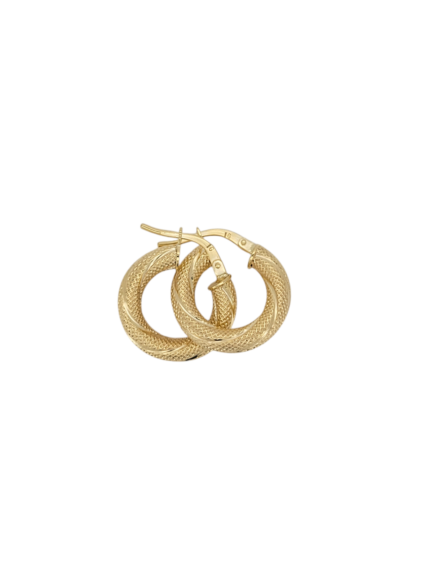 Gold earrings. Snowy. Thick. Size 1