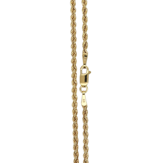 10k Gold Rope Chain. 24in 2mm