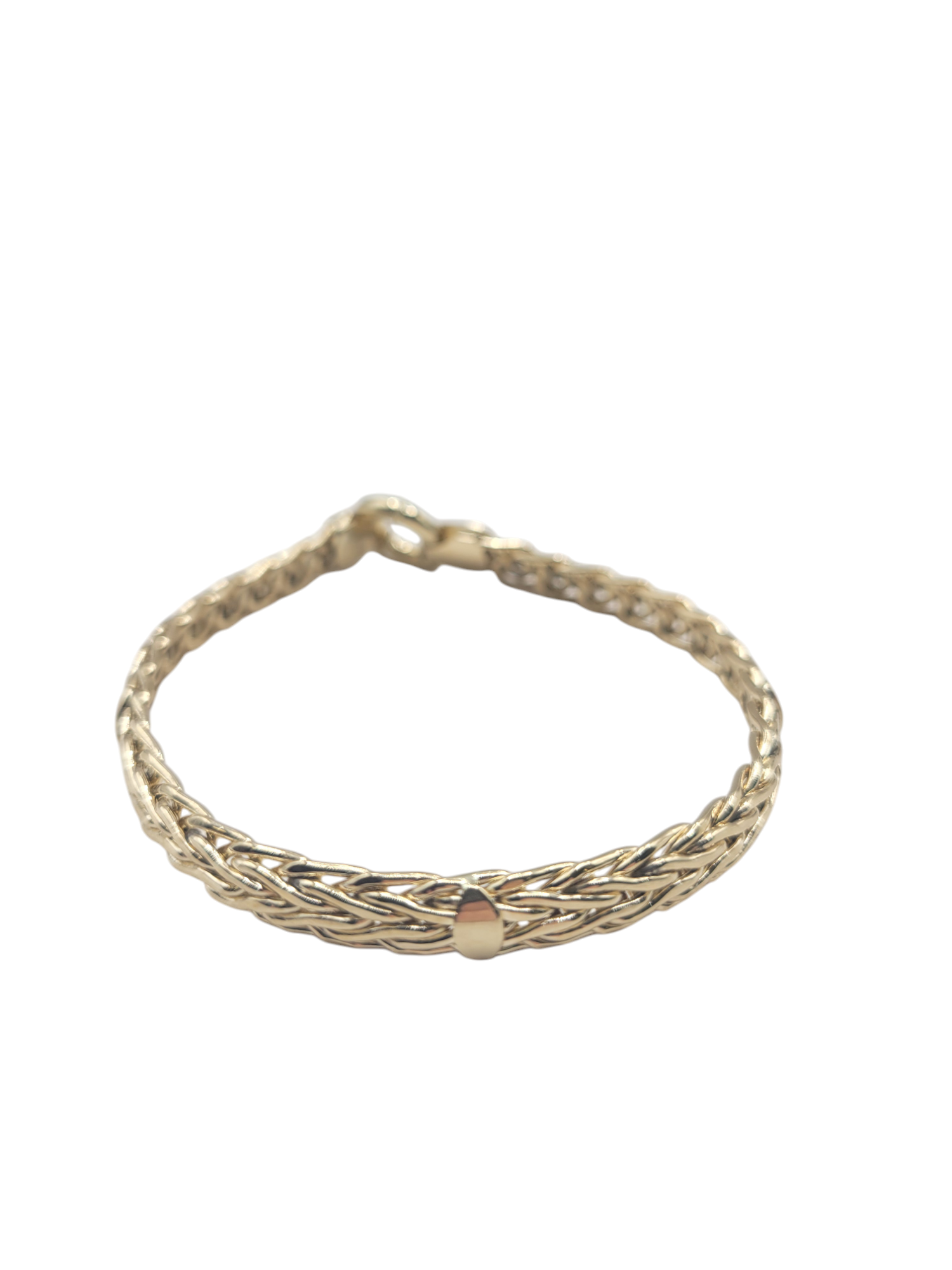 10K gold braided bracelet. 7 in. 6.1 mm.