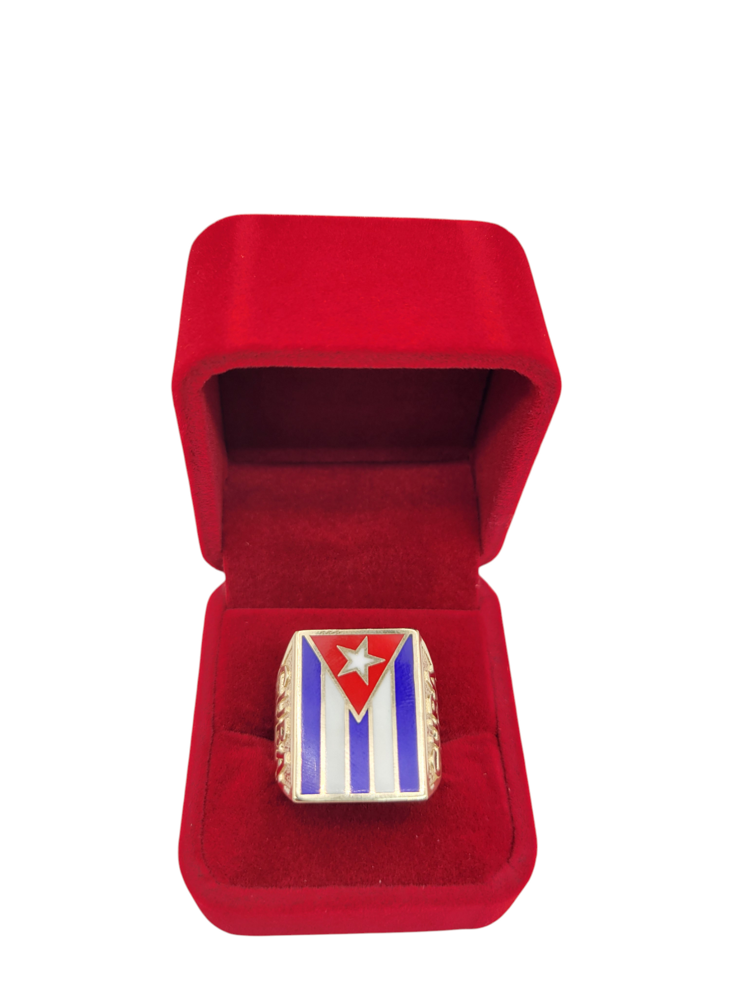 14K gold ring. Cuban flag. Size 10
