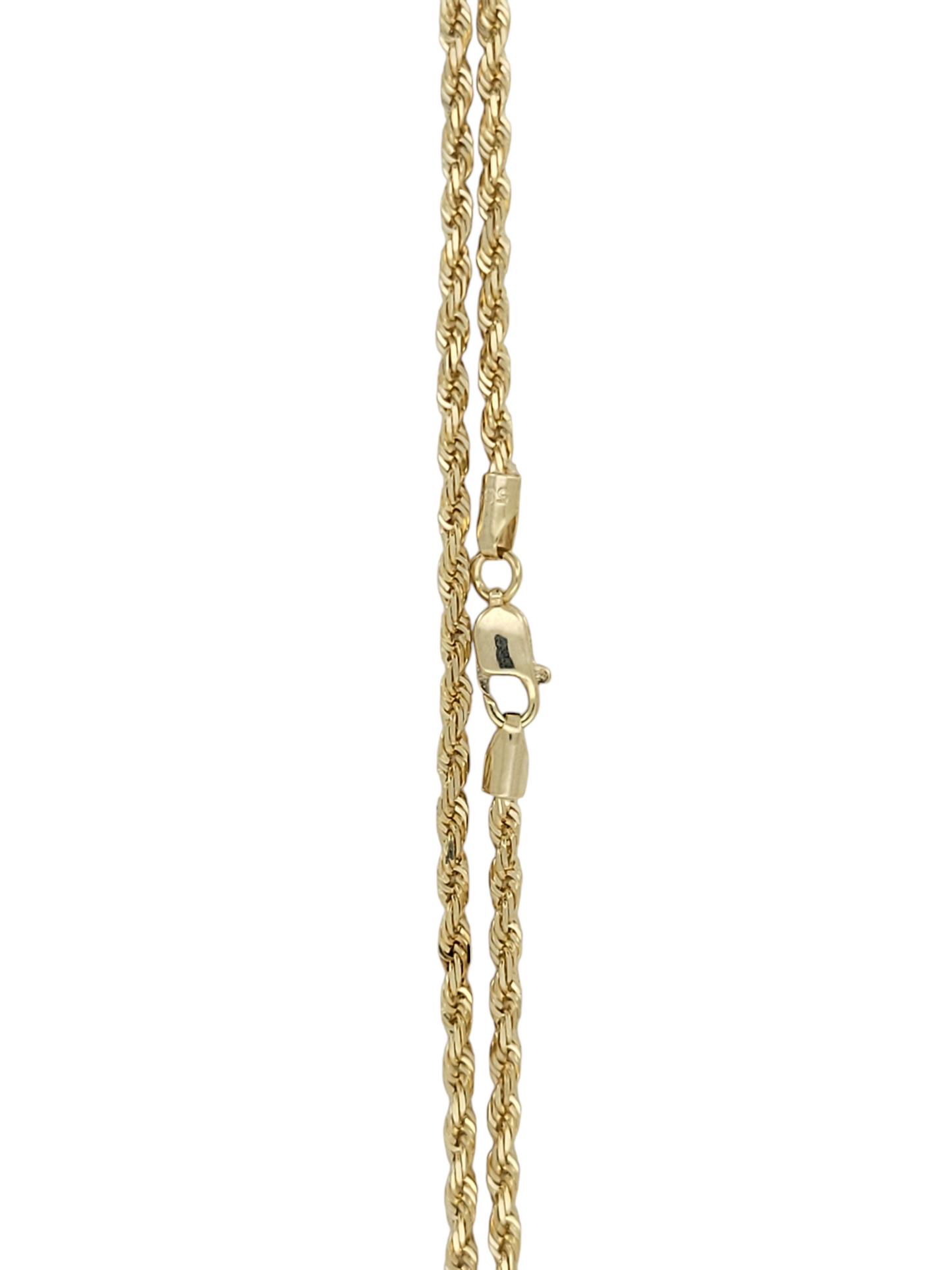 14K gold rope chain. Solid. 18in. 2mm