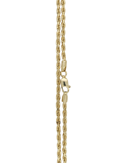 14K gold rope chain. Solid. 18in. 2mm