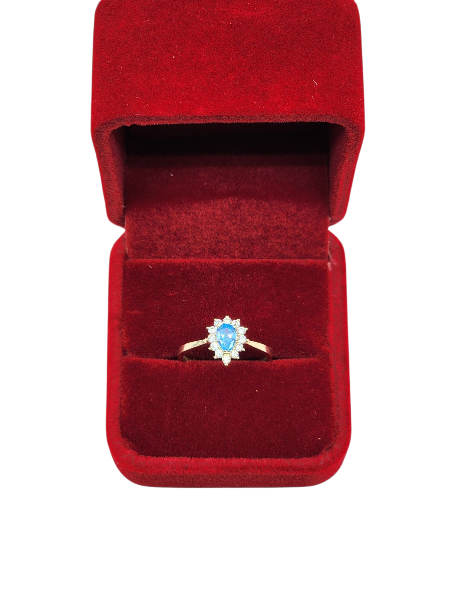 10k gold ring with CZ Blue Stone. Size 7