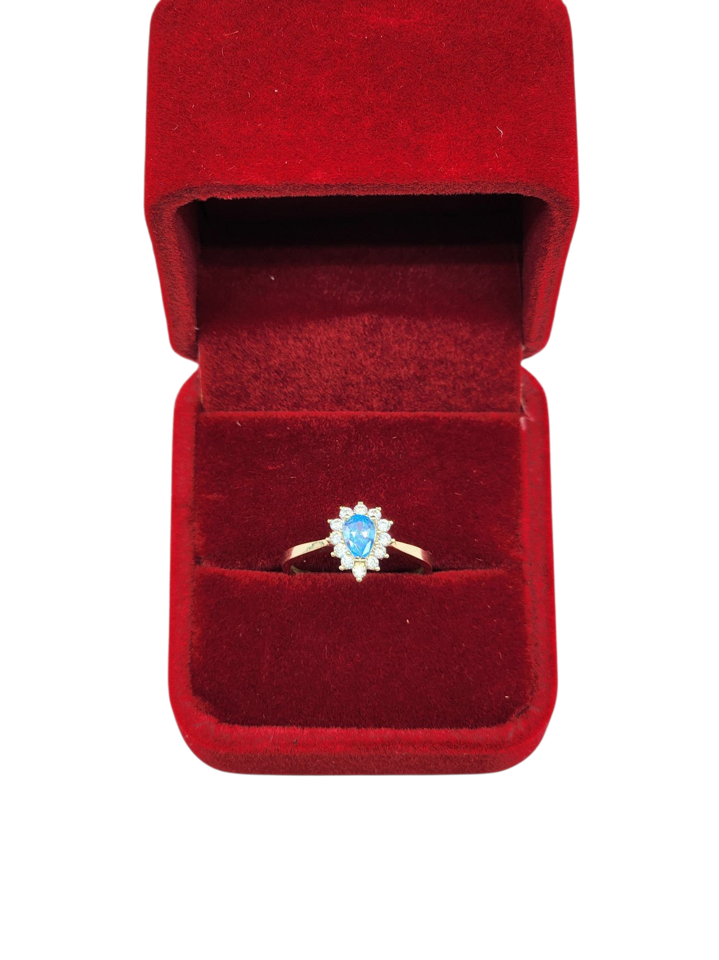 10k gold ring with CZ Blue Stone. Size 7