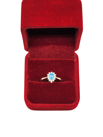 10k gold ring with CZ Blue Stone. Size 7