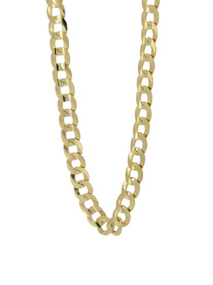 Solid 10K gold Cuban chain. Brilliant cut style. 24in .. 4.5mm