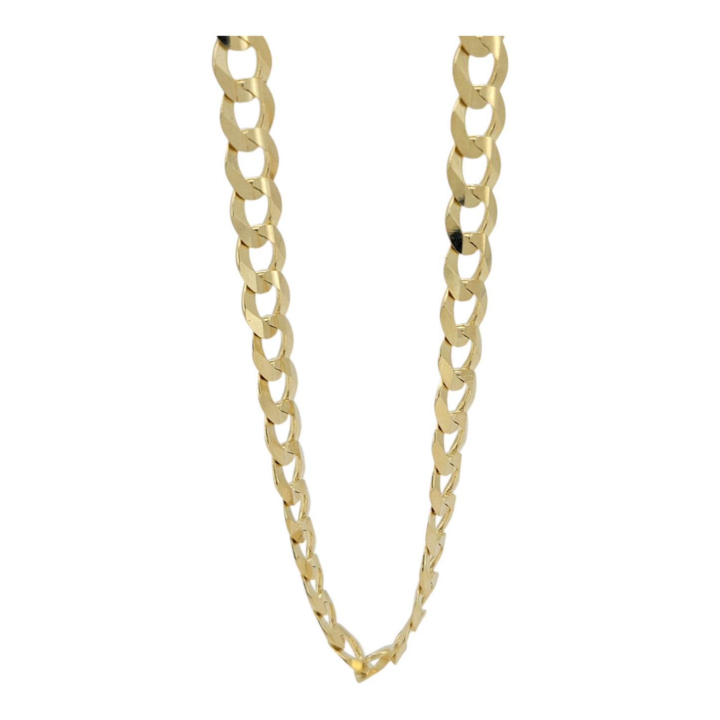 14K gold Cuban link chain. Double edge. 22in. 6mm