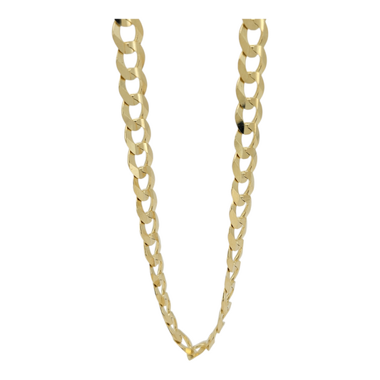 14K gold Cuban link chain. Double edge. 22in. 6mm