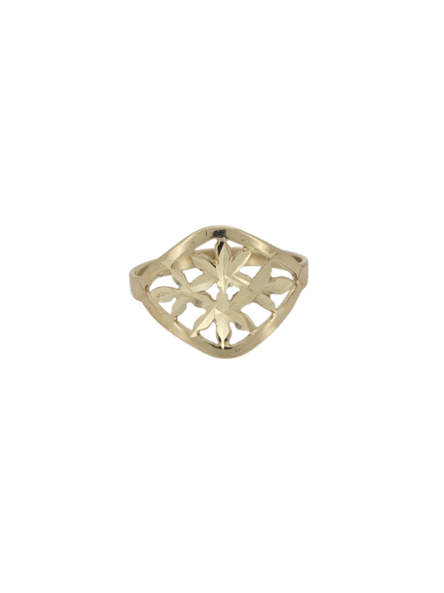 10K gold ring. Snowflake. Size 6.5