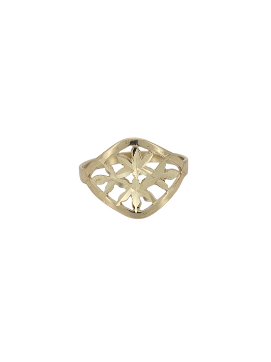 10K gold ring. Snowflake. Size 6.5