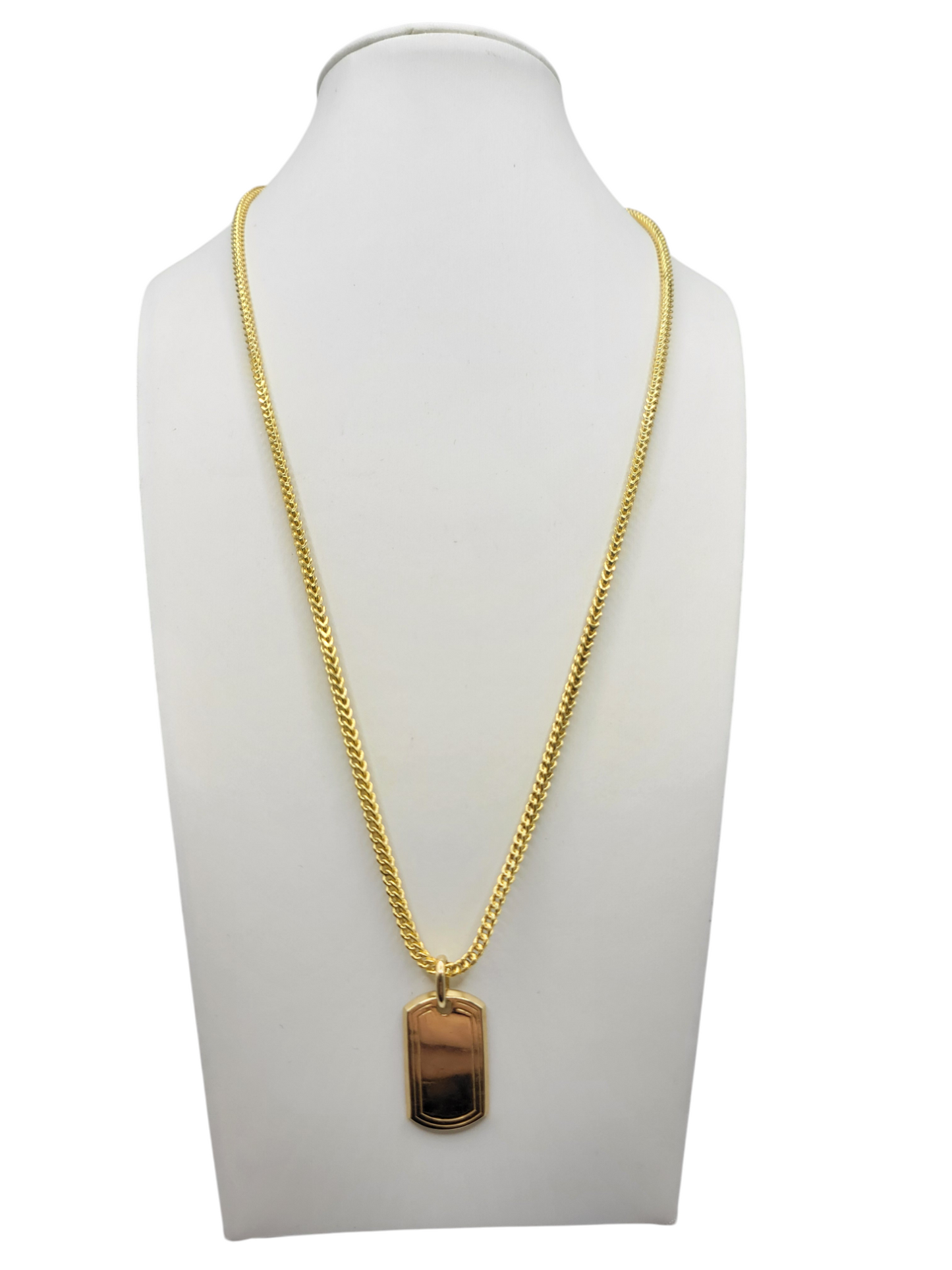 10K gold Franco chain. Medal pendant. 20in . 2.5mm