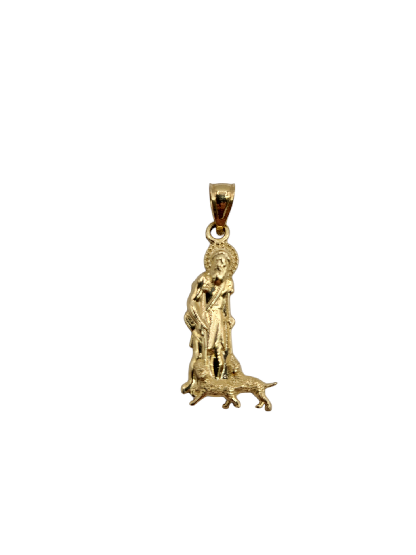 10K gold pendant. Saint Lazarus. Plain